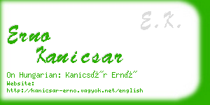 erno kanicsar business card